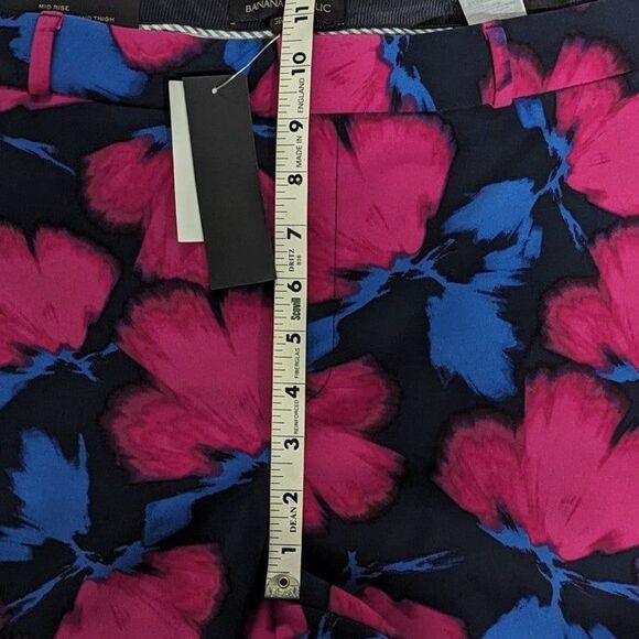Banana Republic NWT Size 14 Pink Floral Avery Mid Rise Straight Cropped Pant - Picture 5 of 11